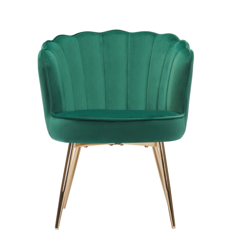 fauteuil-callista (1) Fauteuil Coquillage en velours avec pieds dores PERIDOT, vue 4 – Gaucet