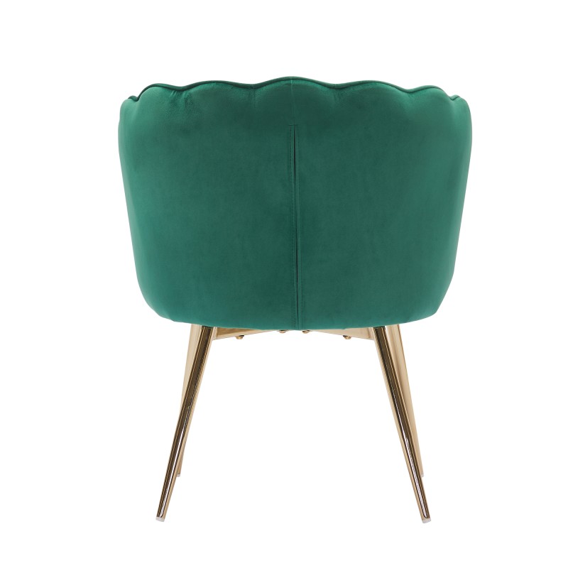 fauteuil-callista (2) Fauteuil Coquillage en velours avec pieds dores PERIDOT, vue 5 – Gaucet