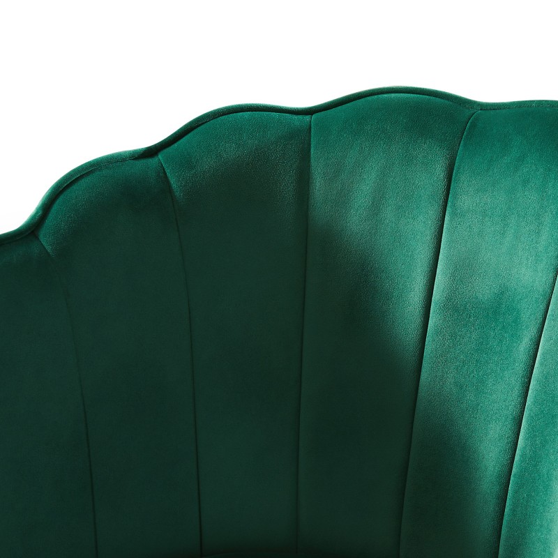 fauteuil-callista (3) Fauteuil Coquillage en velours avec pieds dores PERIDOT, vue 6 – Gaucet