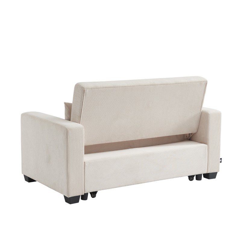 Canapé droit convertible velours côtelé 2 places CITRINE, vue 5 – Gaucet
