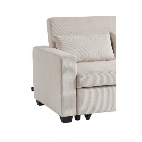 Canapé droit convertible velours côtelé 2 places CITRINE, vue 6 – Gaucet