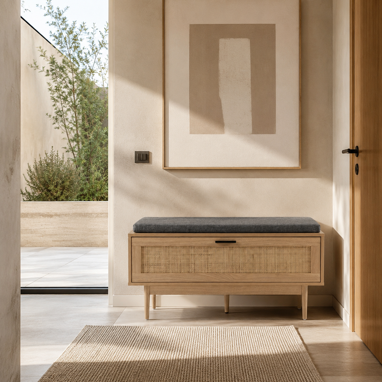 banc a chaussure cannage:roting