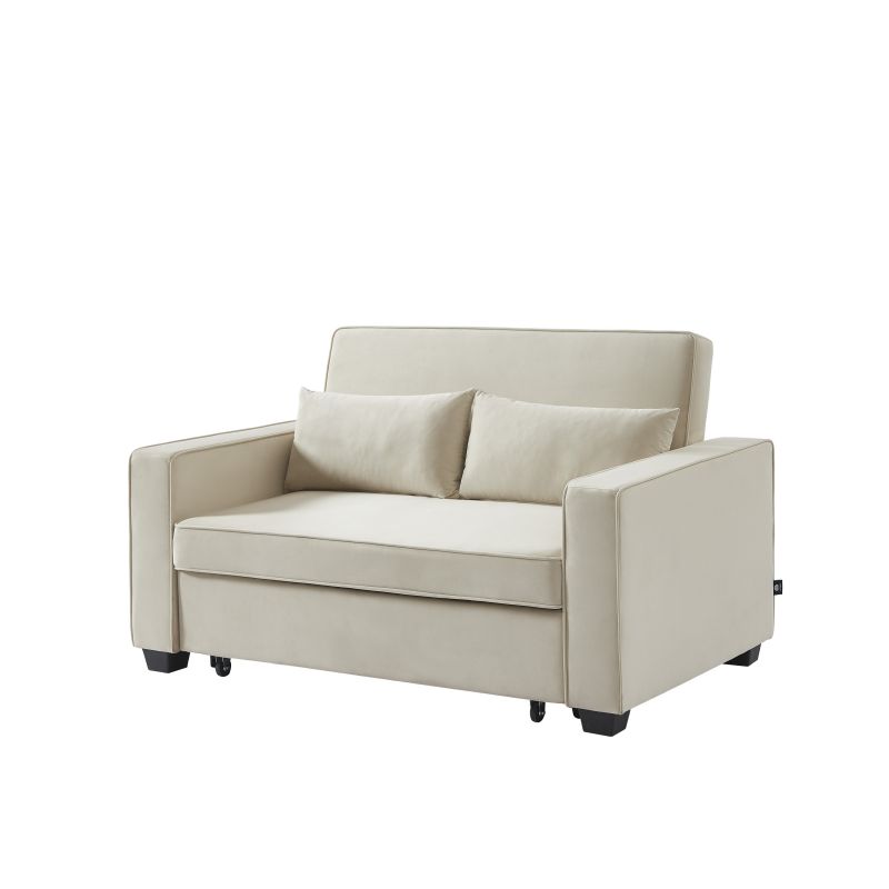 Canapé droit convertible velours 2 places ÉPIDOTE, vue 2 – Gaucet