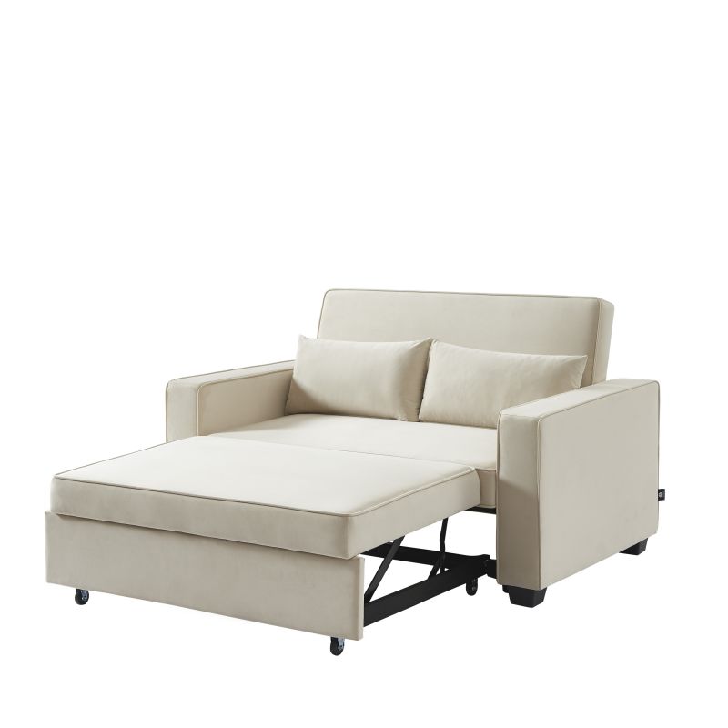 Canapé droit convertible velours 2 places ÉPIDOTE, vue 3 – Gaucet