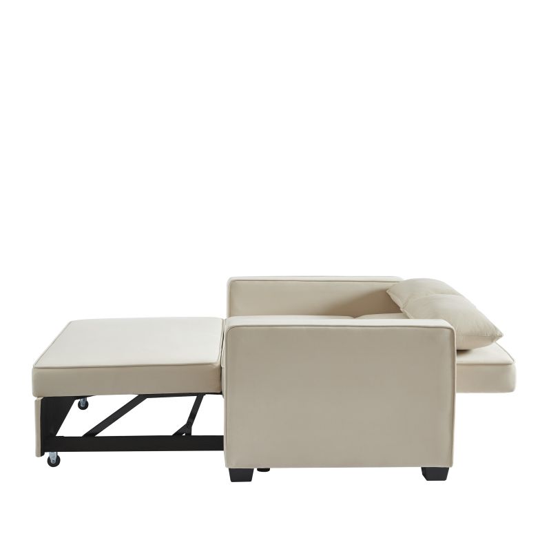 Canapé droit convertible velours 2 places ÉPIDOTE, vue 4 – Gaucet