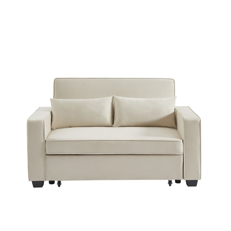 Canapé droit convertible velours 2 places ÉPIDOTE – Gaucet