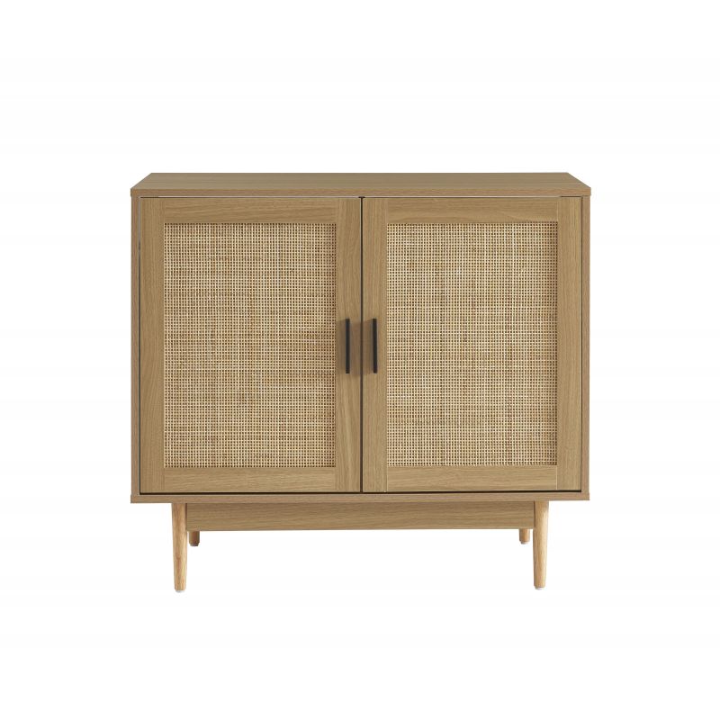 Meuble sous lavabo effet chêne et cannage rotin 90cm ZIRCON – Gaucet
