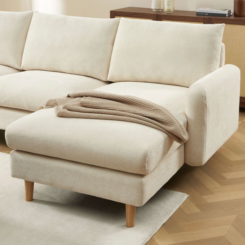 Canapé d'angle fixe réversible tissu chenille 4 places VENDOME, vue 4 – Gaucet