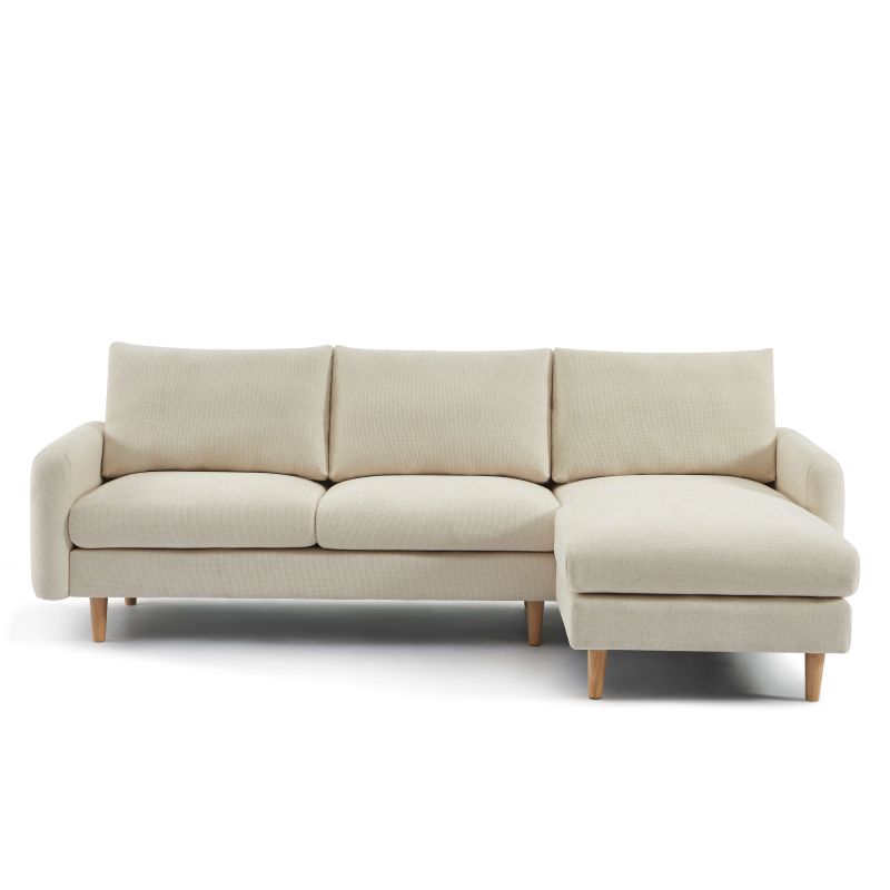 Canapé d'angle fixe réversible tissu chenille 4 places VENDOME – Gaucet
