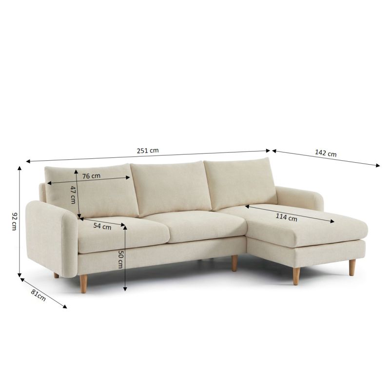 Canapé d'angle fixe réversible tissu chenille 4 places VENDOME, vue 3 – Gaucet