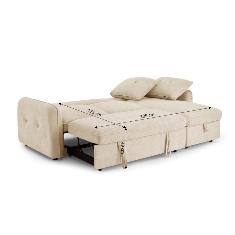 Canapé d'angle convertible réversible chenille 4 places ORVEA, vue 6 – Gaucet