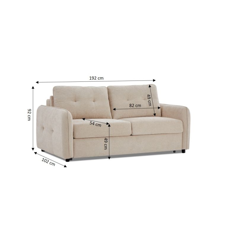 Canapé droit convertible express chenille 3 places ORVEA, vue 5 – Gaucet