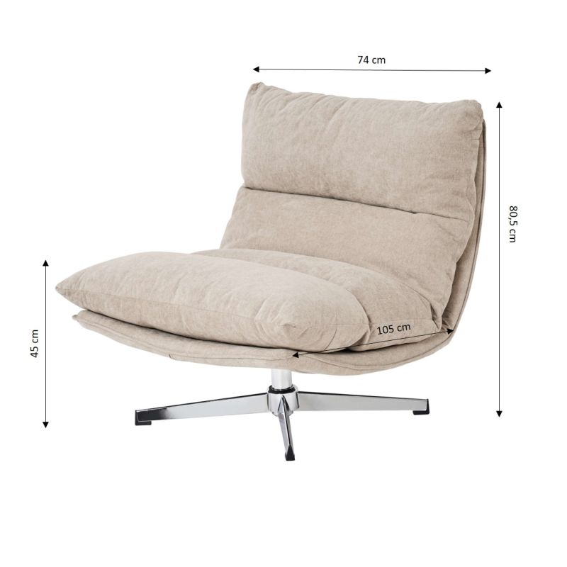 fauteuil-hygea-tissu-taupe-1-place-12.jpg Fauteuil rotatif tissu 1 place CHANTILLY, vue 3 – Gaucet