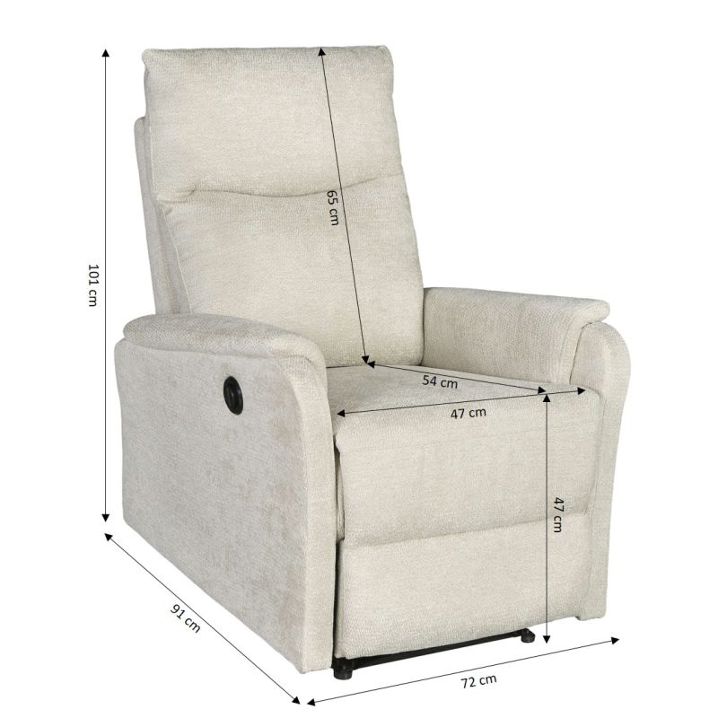 Fauteuil relax électrique tissu 1 place LUMIO, vue 5 – Gaucet