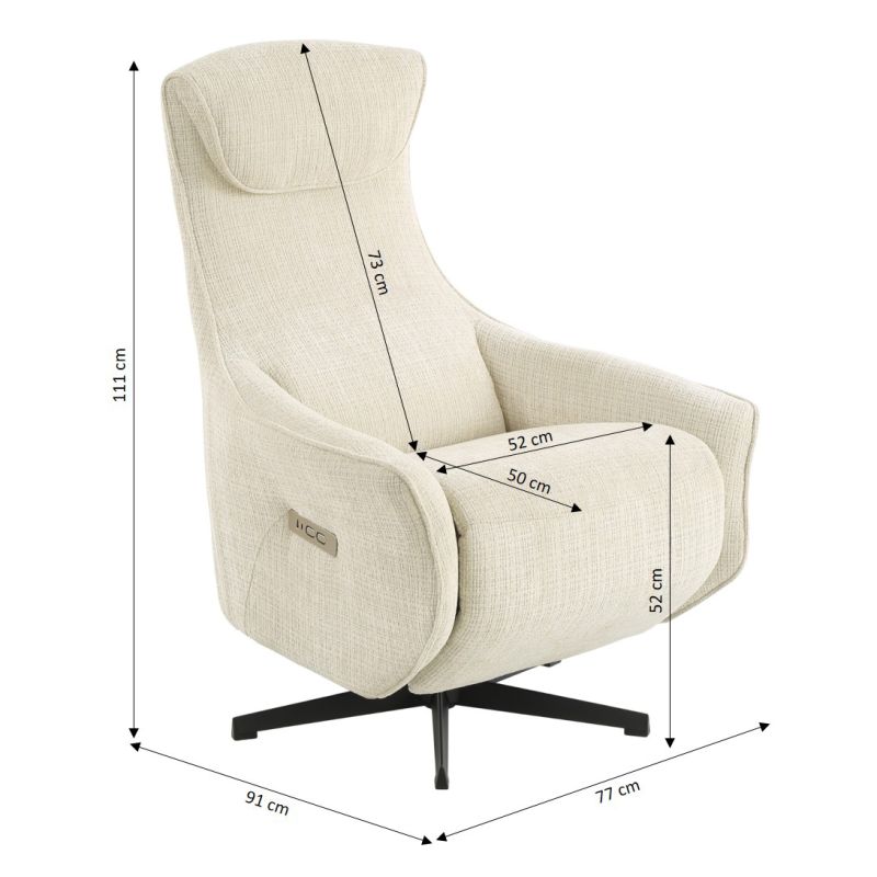 Fauteuil relax électrique rotatif tissu 1 place MISTRAL, vue 4 – Gaucet
