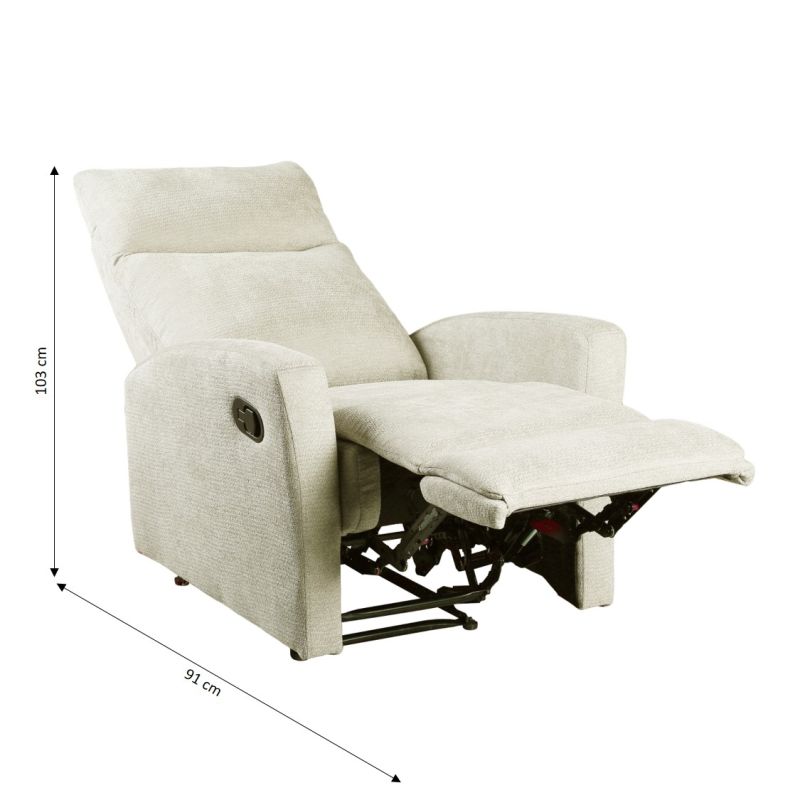Fauteuil relax manuel tissu 1 place ECLIPSE, vue 8 – Gaucet