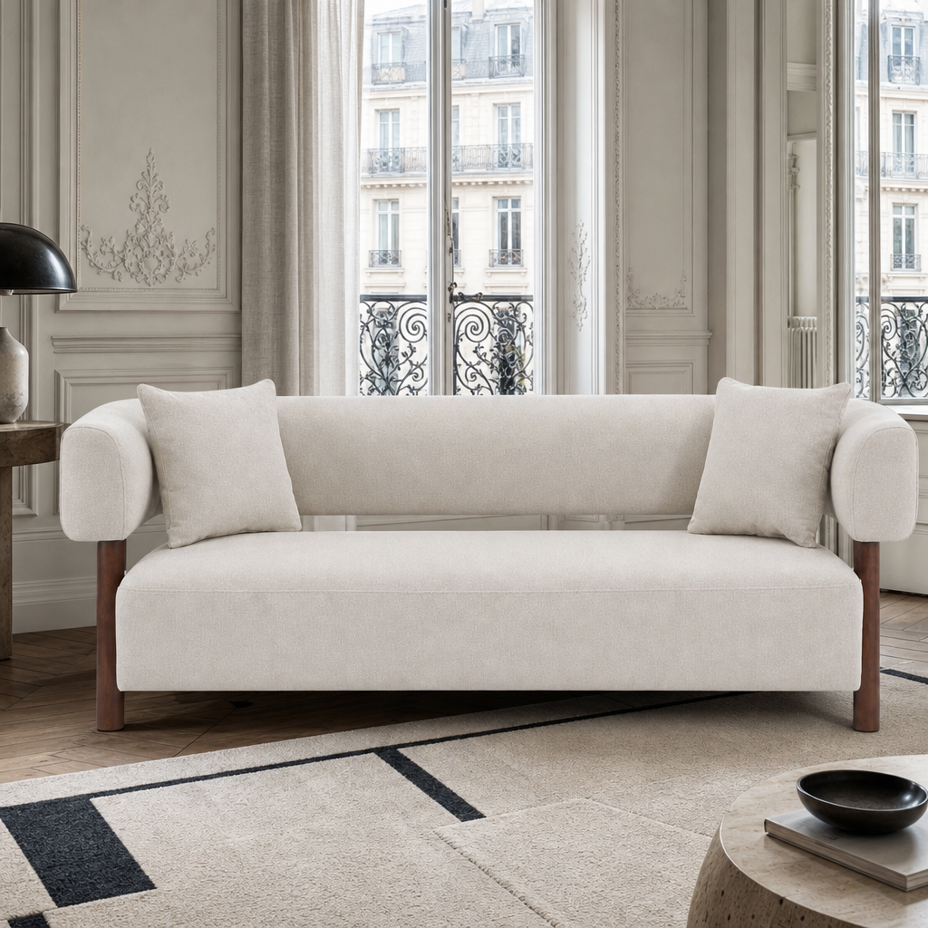 Canapé droit tissu 3 places RIVAGE, vue 2 – Gaucet