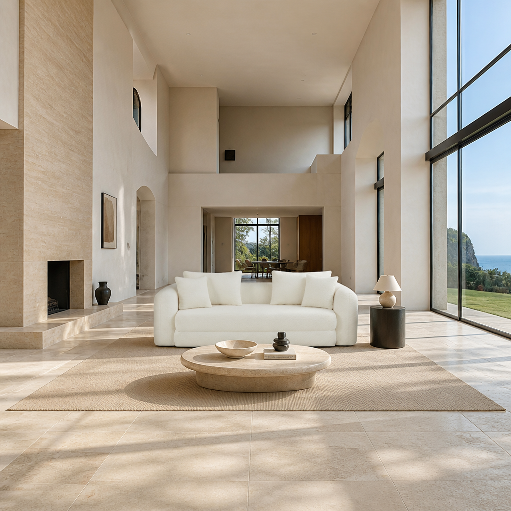 etretat_beige_quietlux1 ETRETAT canapé convertible tissu bouclette beige en ambiance